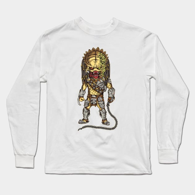 Wolf predator caricature full body Long Sleeve T-Shirt by FigureHQStudio